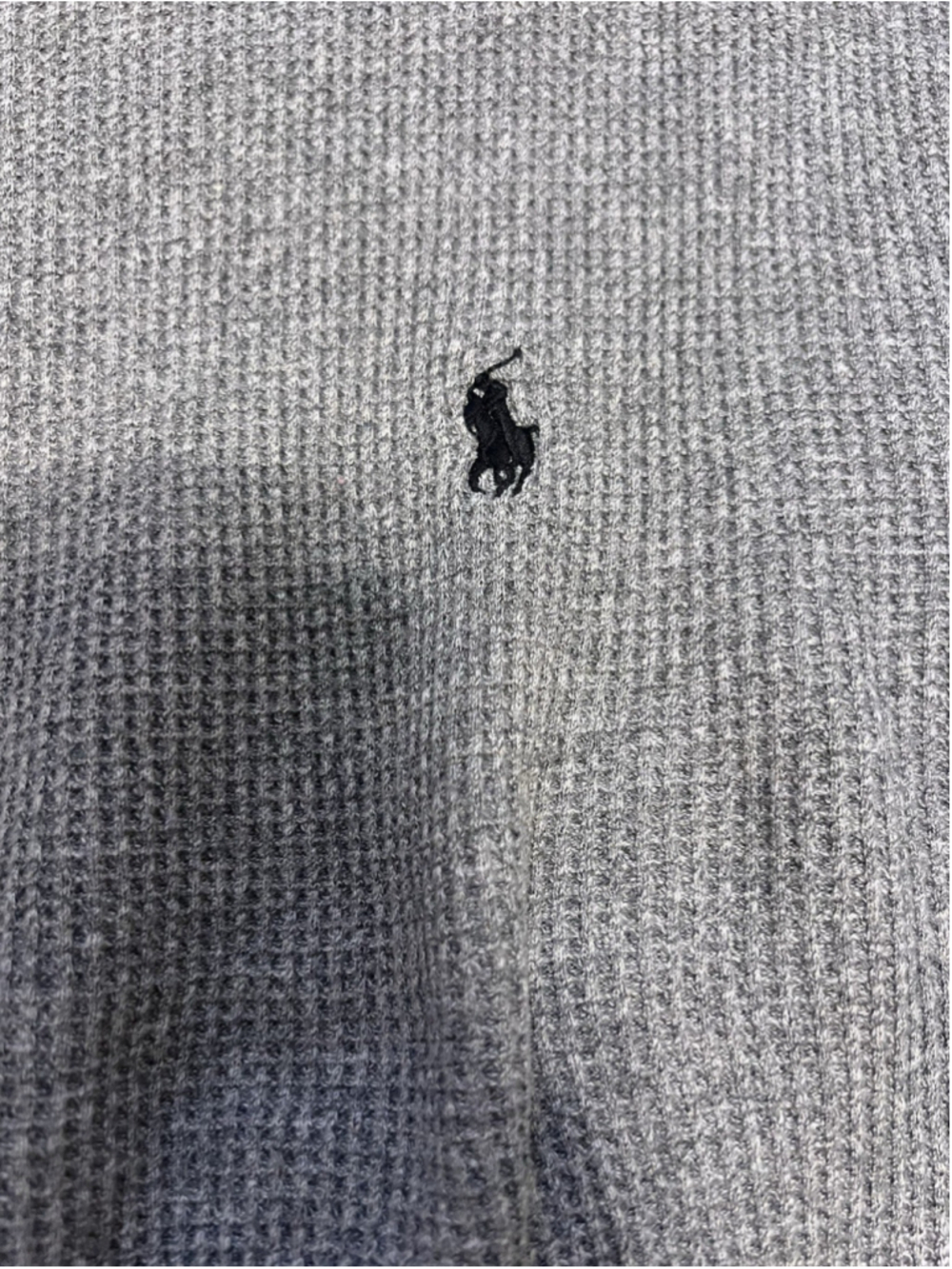 Polo Ralph Lauren Men’s 2XB Big & Tall Gray Waffle-Knit Crewneck Logo Shirt - Picture 4 of 7